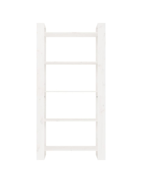 Libreria/Divisorio Bianco 80x35x160 cm Legno Massello
