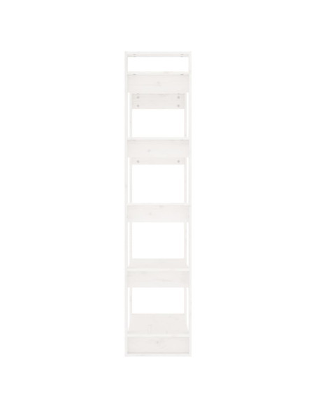 Libreria/Divisorio Bianco 80x35x160 cm Legno Massello