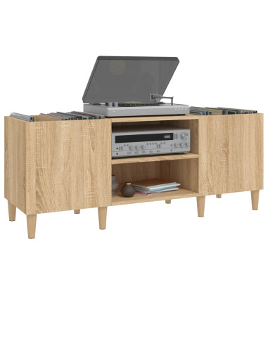 Mobile Porta Dischi Rovere Sonoma 121x38x48cm Legno Multistrato
