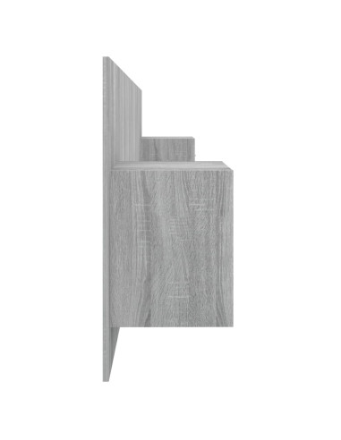 Testiera Letto con Armadietti Legno Multistrato Grigio Sonoma