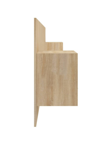 Testiera Letto con Comodini in Legno Multistrato Rovere Sonoma