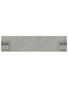Testiera Letto con Comodini in Legno Multistrato Grigio Cemento 2