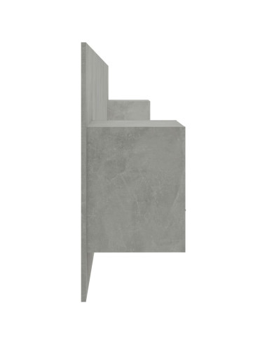 Testiera Letto con Comodini in Legno Multistrato Grigio Cemento