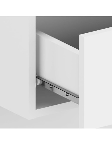 Testiera per Letto con Comodini in Legno Multistrato Bianco