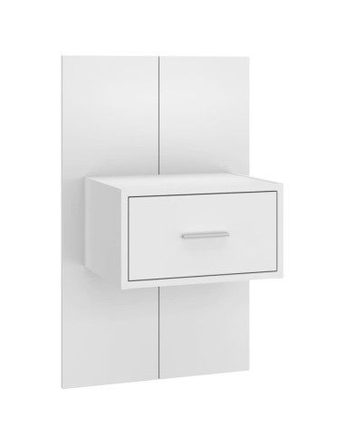 Testiera per Letto con Comodini in Legno Multistrato Bianco