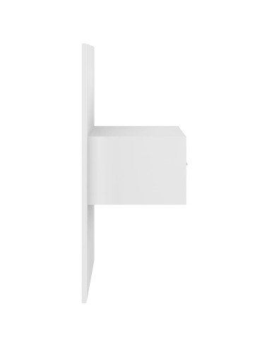 Testiera per Letto con Comodini in Legno Multistrato Bianco