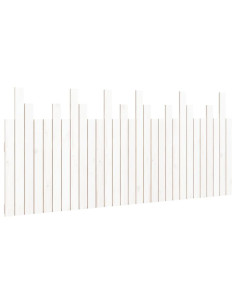 Testiera da Parete Bianca 185x3x80 cm in Legno Massello di Pino