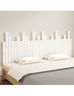 Testiera da Parete Bianca 185x3x80 cm in Legno Massello di Pino 2