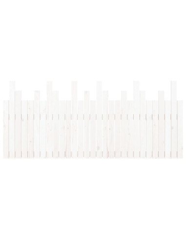 Testiera da Parete Bianca 185x3x80 cm in Legno Massello di Pino