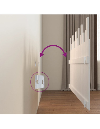 Testiera da Parete Bianca 185x3x80 cm in Legno Massello di Pino