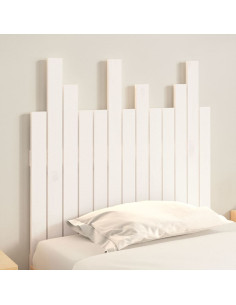 Testiera da Parete Bianca 82,5x3x80cm in Legno Massello di Pino 2