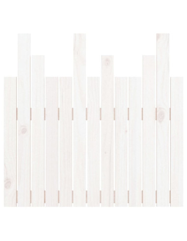 Testiera da Parete Bianca 82,5x3x80cm in Legno Massello di Pino