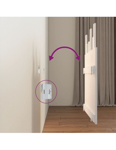 Testiera da Parete Bianca 82,5x3x80cm in Legno Massello di Pino