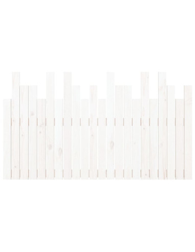 Testiera da Parete Bianca 140x3x80 cm in Legno Massello di Pino