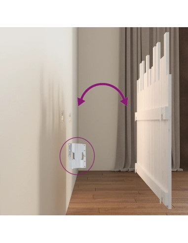 Testiera da Parete Bianca 140x3x80 cm in Legno Massello di Pino