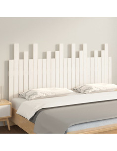 Testiera da Parete Bianca 159,5x3x80 cm Legno Massello di Pino 2