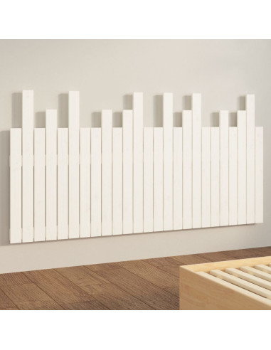 Testiera da Parete Bianca 159,5x3x80 cm Legno Massello di Pino
