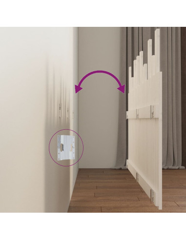 Testiera da Parete Bianca 159,5x3x80 cm Legno Massello di Pino