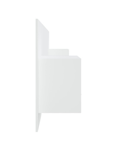 Testiera per Letto con Comodini in Legno Multistrato Bianco