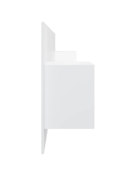 Testiera per Letto con Comodini in Legno Multistrato Bianco