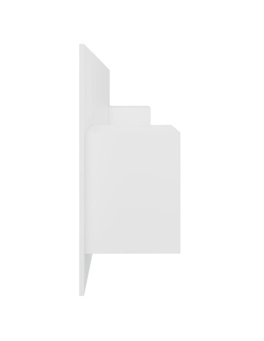 Testiera per Letto con Armadietti in Legno Multistrato Bianco