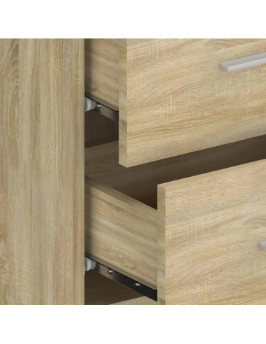 Testiera Letto con Comodini in Legno Multistrato Rovere Sonoma