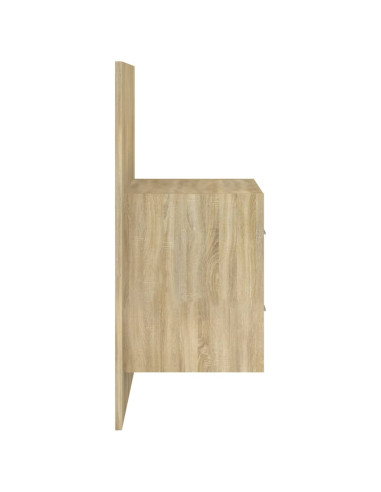 Testiera Letto con Comodini in Legno Multistrato Rovere Sonoma