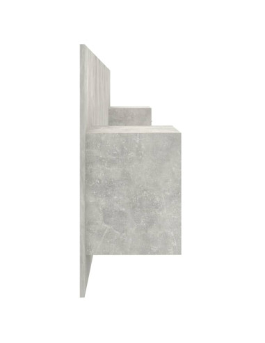 Testiera Letto con Armadietti Legno Multistrato Grigio Cemento