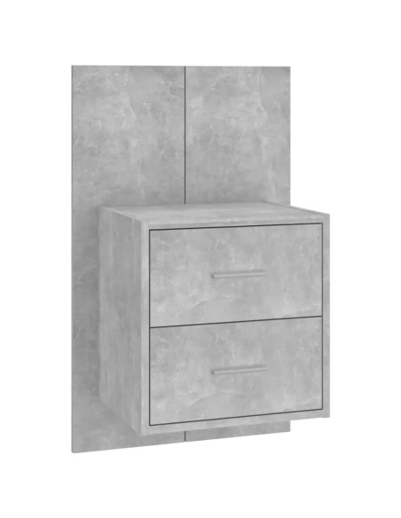 Testiera Letto con Comodini in Legno Multistrato Grigio Cemento