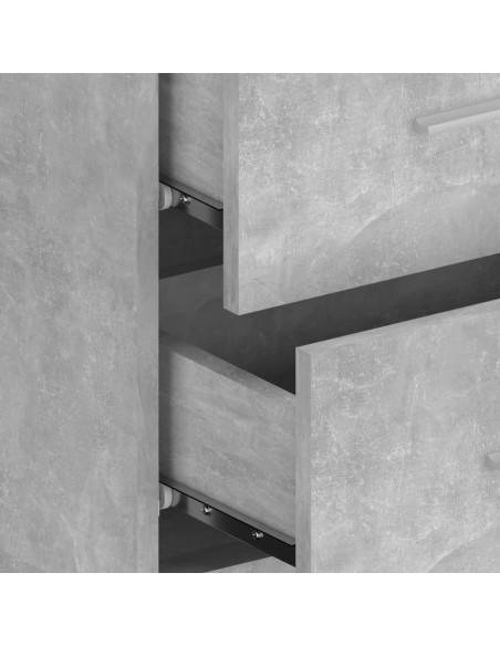 Testiera Letto con Comodini in Legno Multistrato Grigio Cemento