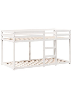 Letto a Castello con Tetto Bianco 90x190 cm Legno Massello Pino