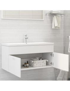Mobile Bagno con Lavabo Integrato Bianco in Legno Multistrato