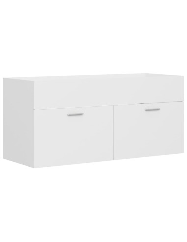 Mobile Bagno con Lavabo Integrato Bianco in Legno Multistrato