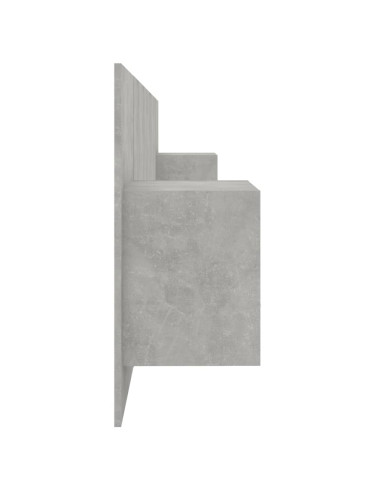 Testiera Letto con Armadietti Legno Multistrato Grigio Cemento