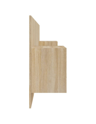 Testiera Letto con Comodini in Legno Multistrato Rovere Sonoma