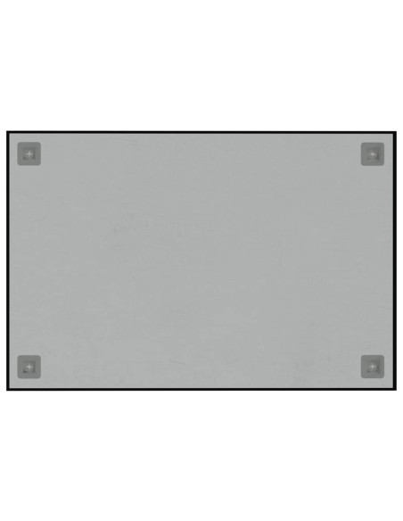 Lavagna Magnetica a Parete Nera 60x40 cm Vetro Temperato