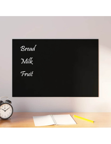 Lavagna Magnetica a Parete Nera 60x40 cm Vetro Temperato