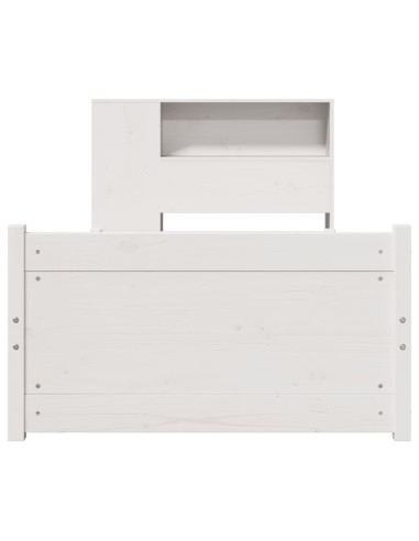 Letto Libreria senza Materasso Bianco 100x200 cm Legno di Pino