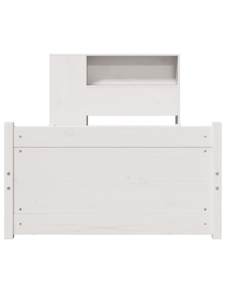 Letto Libreria senza Materasso Bianco 100x200 cm Legno di Pino