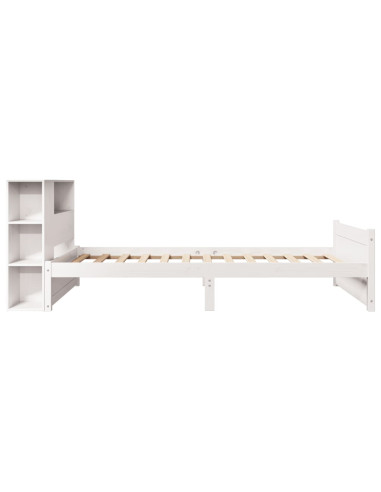 Letto Libreria senza Materasso Bianca 90x200 cm Legno di Pino