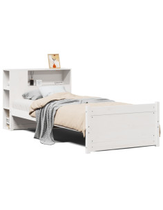Letto con Libreria senza Materasso 75x190 cm in Legno Pino