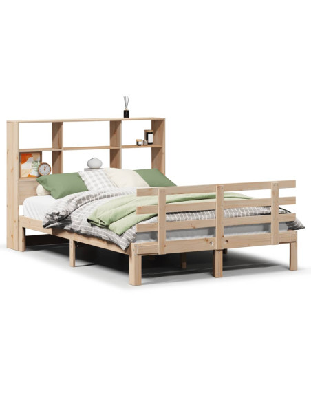 Letto Libreria senza Materasso 135x190 cm in Legno di Pino