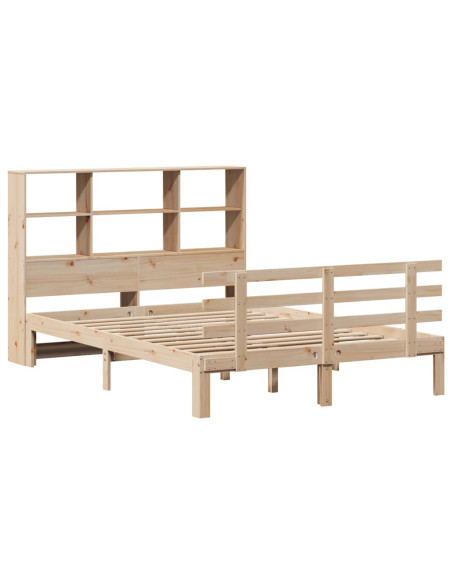 Letto Libreria senza Materasso 135x190 cm in Legno di Pino