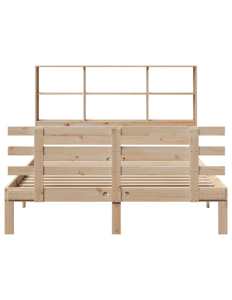 Letto Libreria senza Materasso 135x190 cm in Legno di Pino