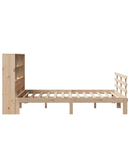Letto Libreria senza Materasso 135x190 cm in Legno di Pino