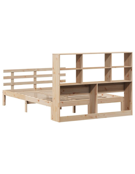 Letto Libreria senza Materasso 135x190 cm in Legno di Pino