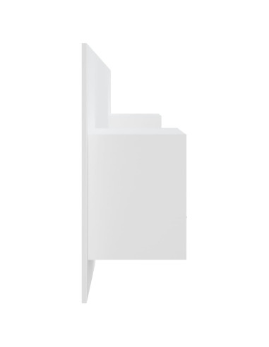 Testiera per Letto con Comodini in Legno Multistrato Bianco