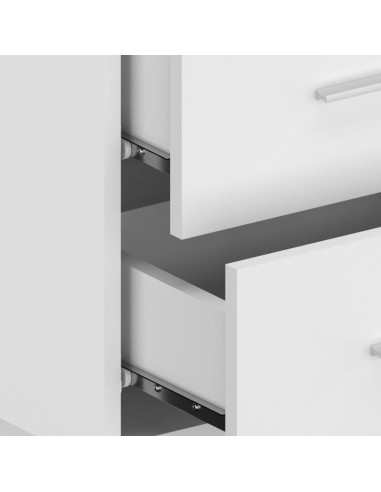 Testiera per Letto con Comodini in Legno Multistrato Bianco