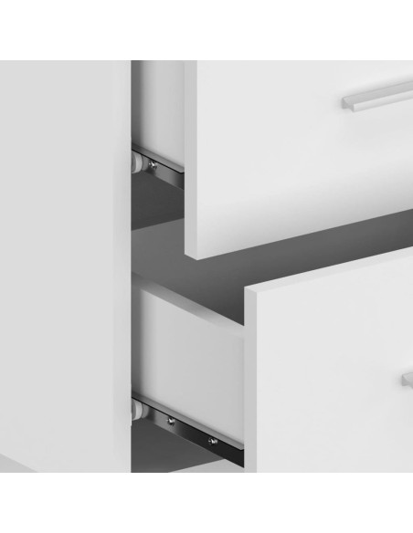 Testiera per Letto con Comodini in Legno Multistrato Bianco