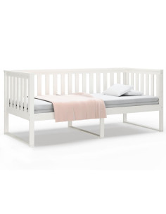 Dormeuse senza Materasso Bianca 90x200 cm Legno Massello Pino